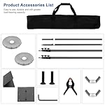 Jiang&Rong Backdrop Stand Kit - 10ft x 8.5ft Adjustable Photo Background Stand Support Poles with Heavy Duty Flat Base, Photo Metal Steel Pipe and Drape Frame Kit for Parties Birthday Wedding - Black - Image 2