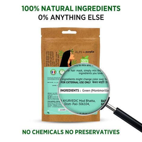 Image of Alps Goodness French Green Clay Powder, 100% Natural, Face Mask for Pores Tightening and Detoxify, 50 gm