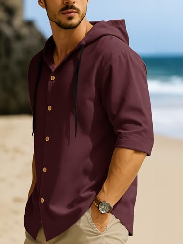 Image of Noble Monk Men's Relax Fit Hooded Shirt || Casual Wear for Men || Full Sleeve Shirts || Stylish Shirt for Men