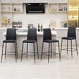 Nopurs Bar Stools Set of 4, 26Inch Barstools, Stool Chair, Metal Legs Bar Stool,Counter Height Bar S