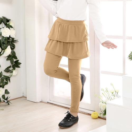 Image of KEREDA Girls Leggings Ruffle Skirt School Uniform Pants Kids Clothes
