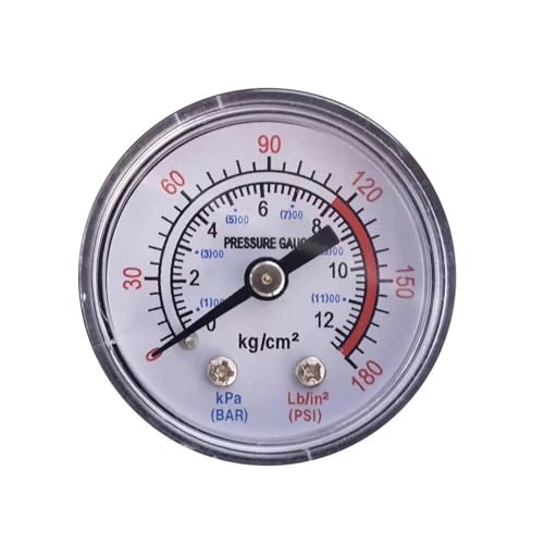 Manomètre de pression 0-12 bar pour compresseur d'air hydraulique et pneumatique