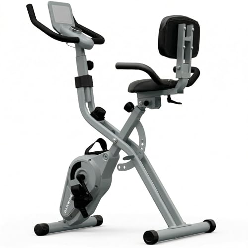Image of BARWING Stationary Exercise Bike for Home Workout, 5 IN 1 Foldable Indoor Cycling Bike for Seniors, 350LB Capacity, 16-Level Magnetic Resistance, Seat Backrest Adjustments
