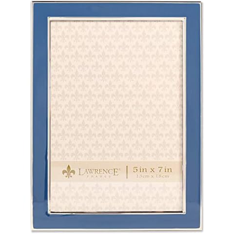 Lawrence Frames 586457 5x7 Navy Enamel Picture Frame, Blue Cover