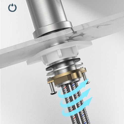 FORIOUS Wasserhahn Küche, Küchenarmatur mit 360°Drehbar Armatur Küche, L Formige Edelstahl Mischbatterie Küche Spülenarmatur mit Einhebel für 1 Loch