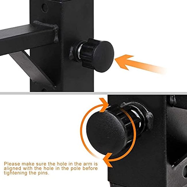 JupiterForce Adjustable Squat Rack Stands Pair of Sturdy Steel Bench Press Rack, Barbell Rack, 40''-66'' 550lbs Max Load Portable Weight Lifting Dumbbell Racks Stands for Home Gym, Black