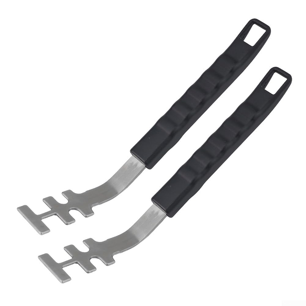 2 PCS BBQ Grate Lifter Tool Heat Resistant Stainless Steel Anti-Scalding Handle for Safe Grill grate Removal Outdoor Cooking Accessories