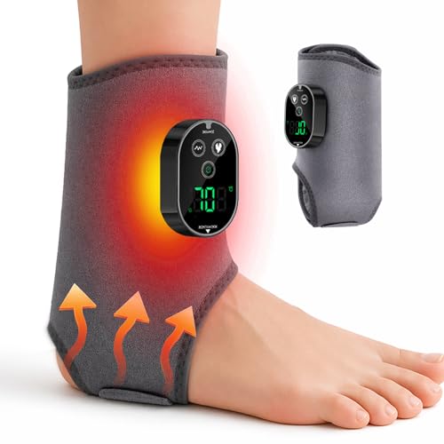 AWIL Rechargeable Ankle Foot Massager Wrap with Heat & Vibration, 6 Heating Levels & 3 Vibration...