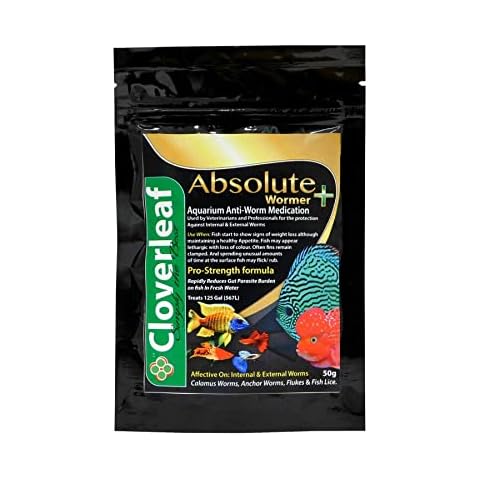Cloverleaf AW50/6 Absolute+ Wormer Treatment Aquarium 50g (treats 5000gals), White Cover