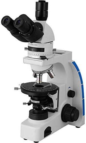 BoliOptics 40X-600X Professional Trinocular Polarizing Microscope, Halogen Lighting, Infinity Achromatic Polarizing Objectives, for Petrology Geology Laboratories Medicine Biology PL03020301