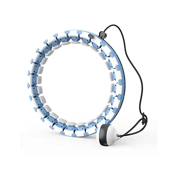 Rkvijl-Hula-Hoops-for-Adults-Weight-Loss-New-2-in-1-Massage-Fitness-Hoola-Hoop-Weighted-Hula-Hoop-with-Detachable-Knots-Adjustable-Gravity-Spinning-Ball Rkvijl Fit Hoop Weighted Hoola Hoop Exercise Hoola Hoop for Adults Weight Loss Infinity Hoop Smart Weighted Hula Hoop Plus Size Detachable Hula Hoops for Adults (Blue&White)