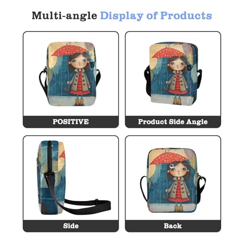 small messenger bag for men Crossbody Bags For Women Womens Fashion Purses Adjustable Strap for Outdoor Daily Outdoor Daily- Rainy Day Cute Girl Umbrella4