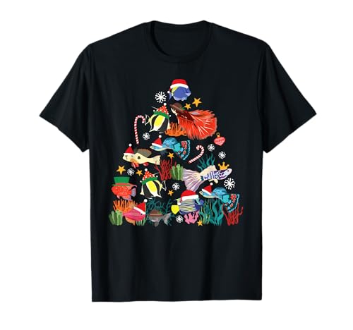 Saltwater Aquarium Christmas Tree T-Shirt