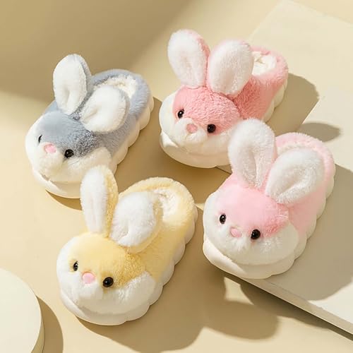 Girls Furry Plush Flat House Slippers Winter Toe Keep Warm Cartoon Rabbit Slippers Winter Cotton Slip On Slipper2