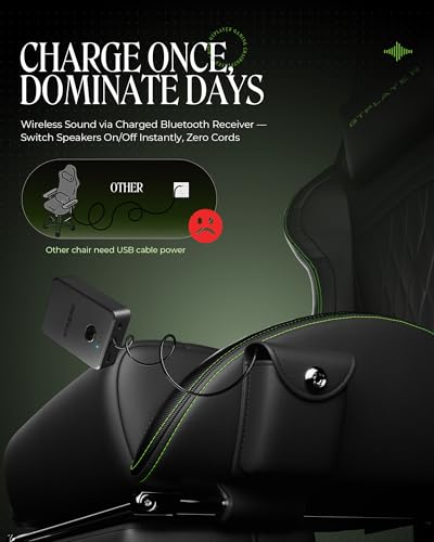 Image of GTPLAYER ACE-PRO Music Gaming Chairs - Built-in Speakers, App Support & Bluetooth Control, Computer Game Chairs with Footrest for Adults, Ergonomic, Reclining, Linkage Armrest, Black