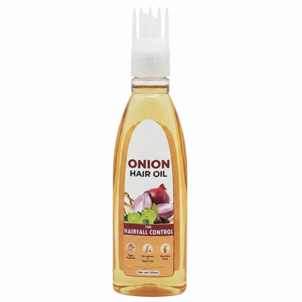 Onion Hair Oil for Hair Fall Control | Enriched with Onion Extract, Amla & Almond | Strengthens, Nourishes, Fights Dandruff | 100 ml | 3.38 Fl Oz Pack Of- 1