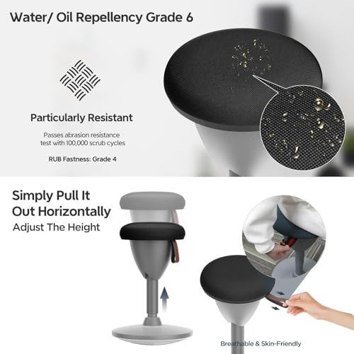 Image of Wobble Stool Standing Desk Stool, Height Adjustable 19-27 inch, Encourage Good Posture, Non-Slip Base, Ergonomic Standing Desk Chair for Office and Classrooms