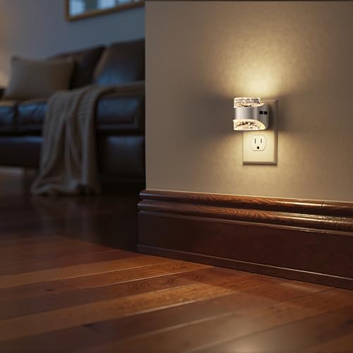 Image of Briignite LED Night Light Plug into Wall[2 Pack], Dimmable Night Light with Bubble Design 3000K Warm & 5 Brightness Levels, Dusk to Dawn Sensor Nightlights for Nursery, Hallway, Bathroom, Kids Room