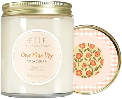 FarmHouse Fresh Face Exfoliator, Sugar Face Scrub, Gentle Exfoliating Face Cleanser with Shea Butter. One Fine Day Flawless Face Polish. 6 Fl Oz