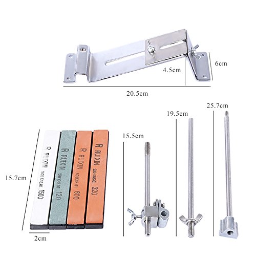 Professional Chef Knife Sharpener All Iron Steel Kitchen Sharpening Kit System Tools Fixed-angle With 4 Whetstones