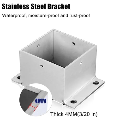Conector impermeable exterior para soportes de pérgolas, barandillas y postes de madera 3