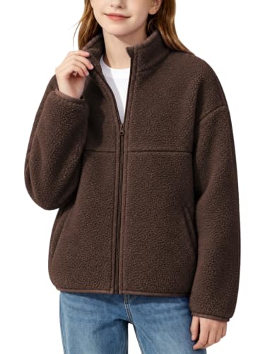 Image of KOMEIANA Girls Winter Fleece Full Zip Jacket with Pockets 7-14 Years Old