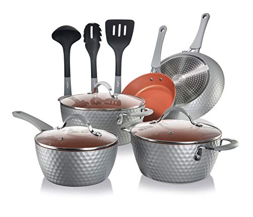 NutriChef Nonstick Cookware Excilon |Home Kitchen Ware Pots & Pan Set with Saucepan