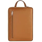 MoKo 13-13.5 Inch Laptop Sleeve Bag with Handle Fits MacBook Pro/MacBook Air 13 Inch, Surface Book/Surface Laptop Surface Pro X 13', PU Leather Ultrabook Briefcase Carrying Case Bag - Brown