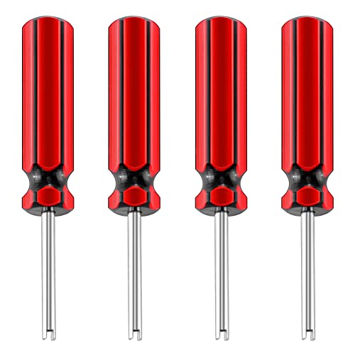 Image of lasenersm 4 Pieces Valve Core Remover Valve Remover Core Tool Valve Core Removal Tool Single Head Valve Remover Installer Repair Tool Tire Valve Stem Core Remover with Plastic Handle, Multicolor