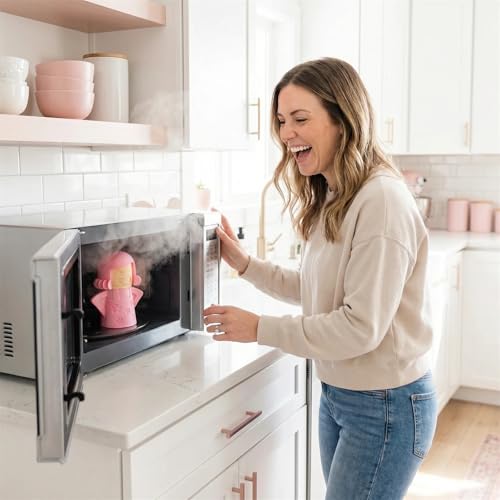 Image of Angry Mama Microwave Oven Steam Cleaner, Angry Mom Microwave Cleaner, Just Add Vinegar and Water, Cut Cleaning Time by Half (Pink)