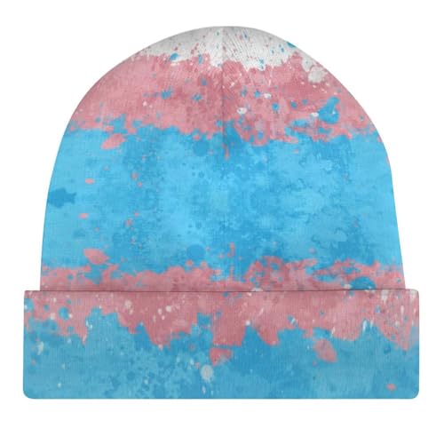 LGBTQ Transgender Pride Kids Beanie Hat for for Girls Boys Children Cap Winter Knitted Chemo Cancer Headwear Accessories Gifts Decoration Black4