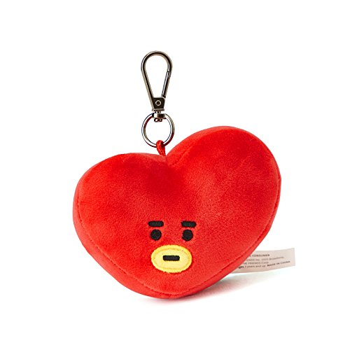 BT21 TATA Character Soft Plush Stuffed Animal Keychain Key Ring Bag Charm, 10 cm, Red