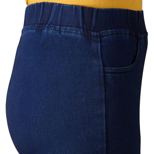 Image of 4FLIES Women's High Waist Jeggings | Super Combed Slim Fit Ankle-Length Pants with Elastic Waistband | Comfortable Denim Look Leggings for Casual, Travel & Office Wear