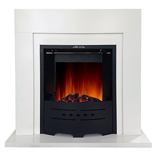 Breakling B119 Cheminee Electrique Blanche en MDF Verni, Blanc