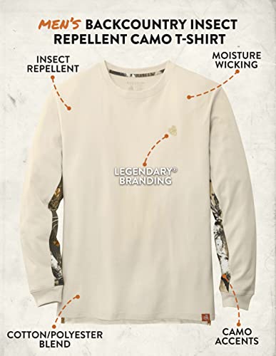 Legendary Whitetails Men's Standard Backcountry Long Sleeve Camo T-Shirt-Casual Crewneck Pullover Regular Fit, Birch, Medium #TOP3