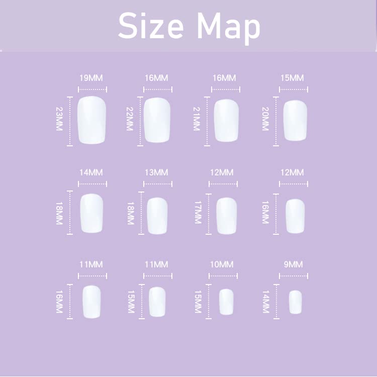 Miniatura 6 de Uñas postizas a presión con punta francesa uñas postizas cuadradas medianas largas de cobertura completa uñas postizas acrílicas nude con uñas