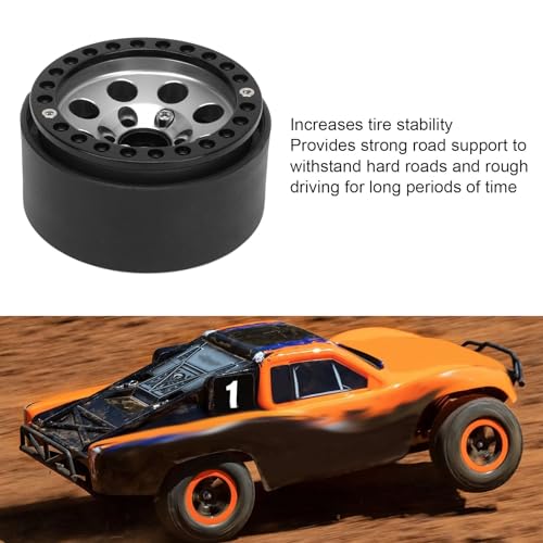 Aro de Roda de Carro RC, Cubo de Roda RC Estável de 1,9 Polegadas para Redcat GEN8 (Prata)