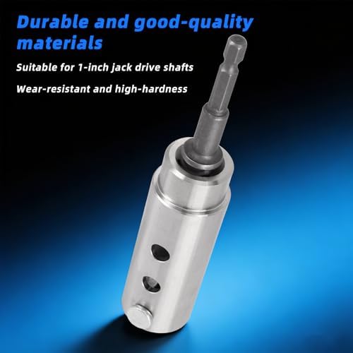 5pcs Trailer Jack Drill Adapters Kit, Stainless Steel Slotted Drill Sleeve Adapter with 1/2 to 1 Inch Jack Socket Adapter Drilling Bit Attachment Accessory for Trailer Cranks RVs Boats - 3