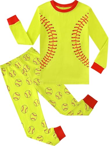 A&J DESIGN Cotton Sports Pjs for 2-14 Years Kids, 2-Piece Pajamas Set