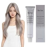 YSNSTYLE-PureStyle 3.4 fl oz(100ml) Gray Hair Color Cream, Ammonia-Low Permanent Hair Dye with Nourishing, Grey Long-Lasting Fade-Resistant Color, At-Home Salon Quality Hair Coloring