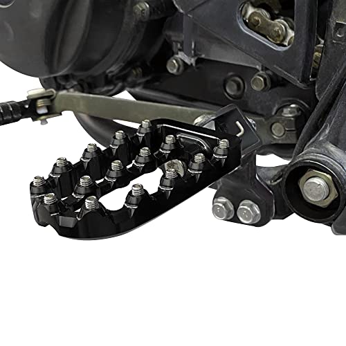 Nicecnc Black Foot Pegs Foot Pedals Pads Footrest Compatible With Kawasaki Klr650 1987-2018 2017 2016 2015 2014 2013 2012,8-Direction 360°Adjustment Billet Aluminum Cnc Machined #TOP2