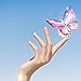 H&D HYALINE & DORA Crystal Butterfly Figurine Glass Butterfly with Ball Base Statue Collectibles Figurines Gifts for Women Mom(Rose Red & Pink)