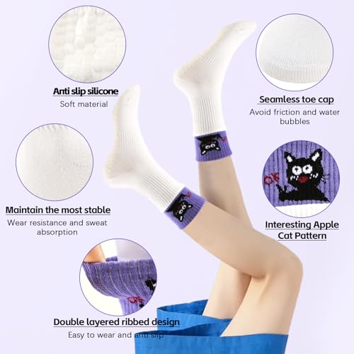 Women's Pilates Grip Socks for Hospital Yoga Workout, Ballet, Gym Sports Non-Slip Socks.2