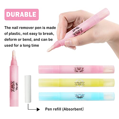 3 Pcs Nail Polish Remover Corrector Pen,Polish Cuticle Clean Up Nail Edge Cleaning Pen Makeup Remover Pen For Nail Diy Design Or Salon Use #TOP1