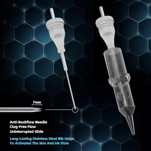 20pcs Tattoo Needles Cartridge, Professional Tattoo Gun Needles Cartridge for Tattoo Machine Supplies, #12 Standard 5 Round Line for Tattooing, Makeup Supply for Tattoo Starter (5RL(20Pcs)) — view 5