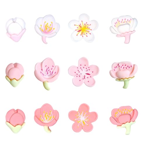 Small 3D Flower Fridge Magnets, 12 Pcs Cute Fridge Magnets Strong Magnet Colourful Decorative Fridge Magnet for Whiteboard Office Kitchen Locker