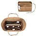 ZTUJO Purse Organizer Insert, Felt Bag Organizer with Metal Zipper, Handbag & Tote Shaper, For Speedy Neverfull Tote, 7 Sizes(Slender Medium, Silky Brown)