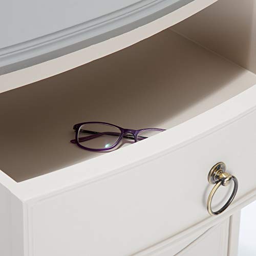 Finch Charleston End Table Nightstand With Drawers Solid Wood Bedside Or Living Room Storage Modern Farmhouse Decor Fully Assembled, Creamwhite/Gray #TOP3