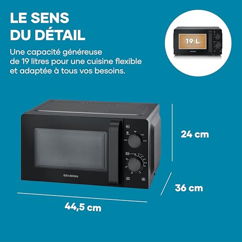 Micro-ondes Severin MW7580 – 19L, 700W, Technologie Inverter - vue 3