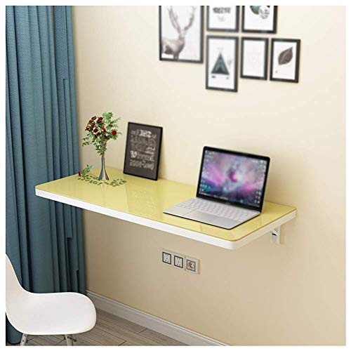折りたたみ式テーブルトレイ ベッドサイド ノートパソコンテーブル、シンプルなウォールテーブル デスク折りたたみ コンピューターテーブル クリエイティブキッチンテーブル 強化ガラス製ワークテーブル 耐摩耗性 傷防止 お手入れ簡単 Loa